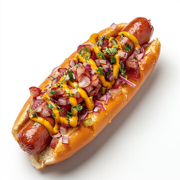 Sonoran Hot Dog isolated on white background