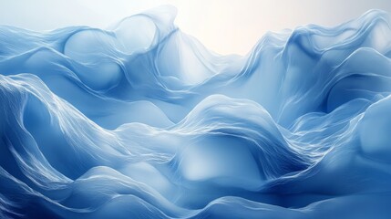 Obraz premium Dreamy Blue Waves with Ethereal Fluid Motion and Soft Light