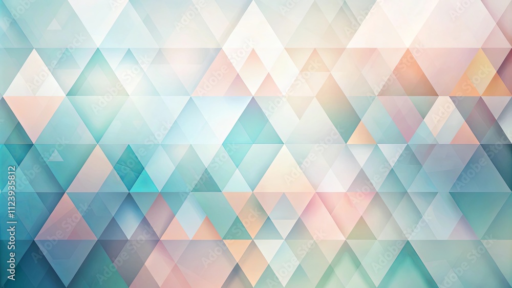 Wall mural abstract geometric pattern with pastel hues and triangular shapes