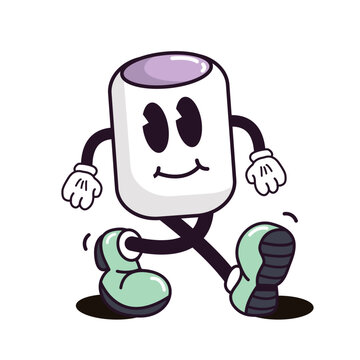 recommend clip art: Groovy retro outline marshmallow character