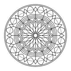 Hand Drawn Mandala Coloring Page to Color - Simple and Easy Mandala Vector.