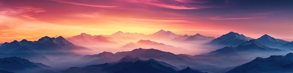 Majestic Mountains Sunset Dramatic Landscape