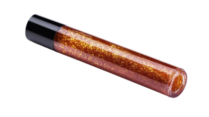 Sparkling drink in a stylish glass tube. transparent background