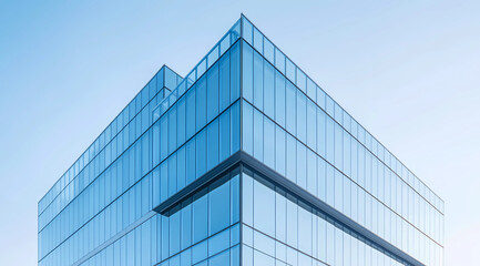 Obraz premium Minimalist Commercial Building with Expansive Glass Facades: Redefining Modern Office Architecture