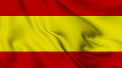 Obraz premium Spain Realistic waving flag background. Spain Independence Day flag icon. Seamless looping animation render image. Waving colorful realistic my country flag graphics photos.