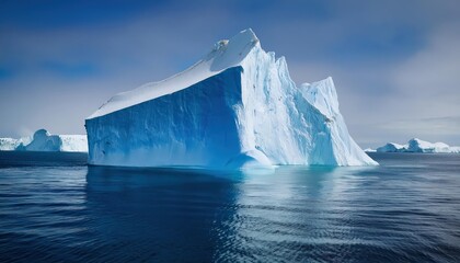 Enormous frozen water mass, gleaming under sunlight, representing Earth's pristine wilderness.