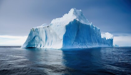 Magnificent ice mountain navigating Earth's coldest waters, a testament to planetary dynamics.