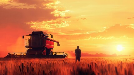 Fototapeta premium Harvesting the Fields. Agriculture concept
