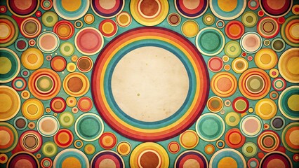 Colorful retro circles background with a vintage feel , vibrant, retro, circles, abstract, design, pastel, backdrop, pattern