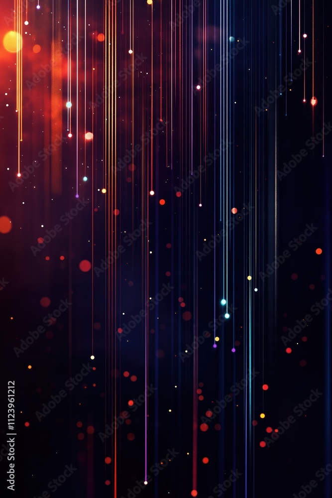 Poster colorful abstract lines and dots creating a vibrant background for modern art projects