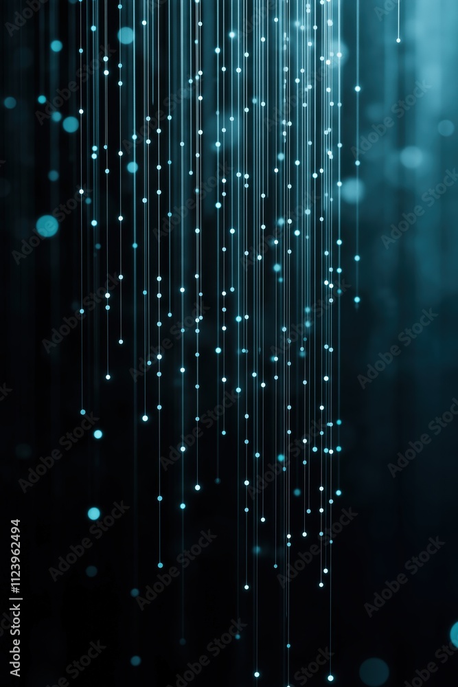 Aufkleber stunning vertical lines of glowing dots create an abstract light display in dark surroundings