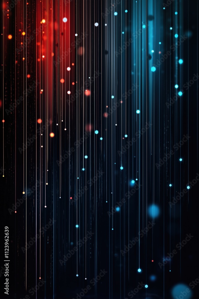 Aufkleber colorful vertical lines and glowing dots create an abstract digital background