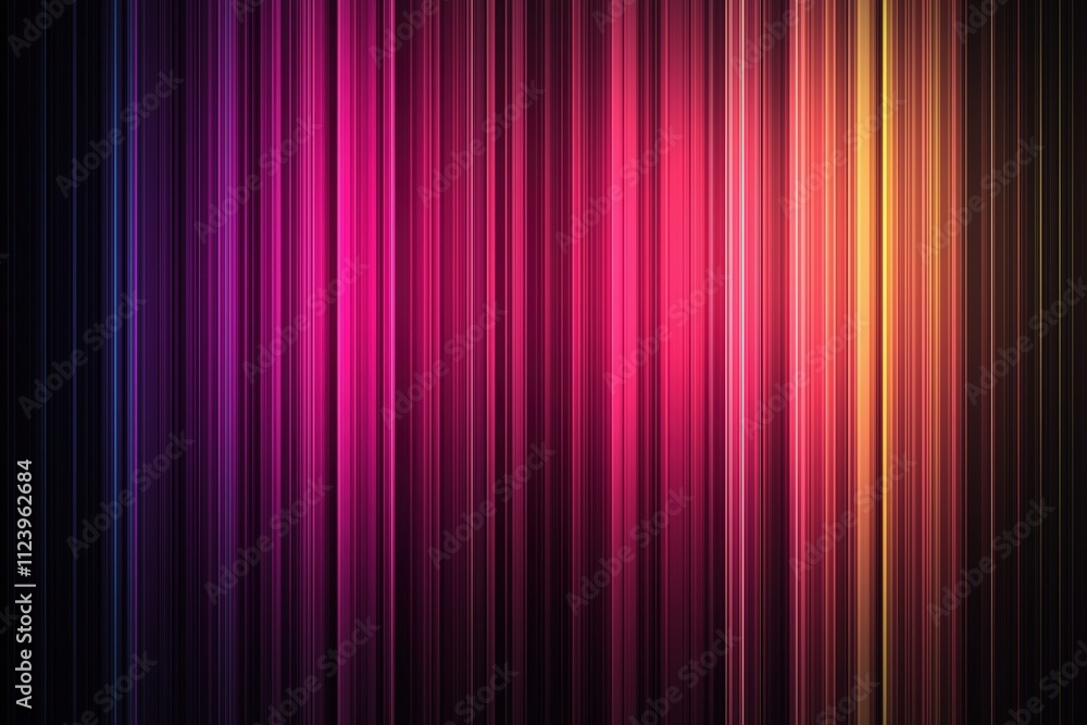 Poster colorful light streaks create a vibrant backdrop for artistic displays at an event in a dark space