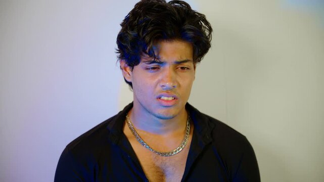 Serious Adult Male in Thoughtful Expression
