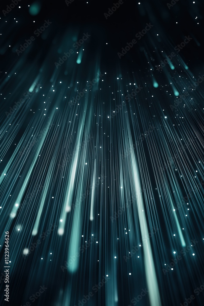 Aufkleber abstract representation of light trails in a dark space filled with glowing particles