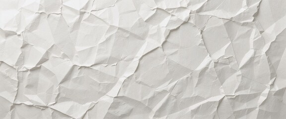 Naklejka premium Crumpled white paper texture with soft shadows and creases.