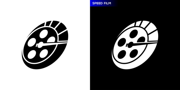 Movie speed logo. Cinema, video, media, recording. Icon symbol design template EPS 10.