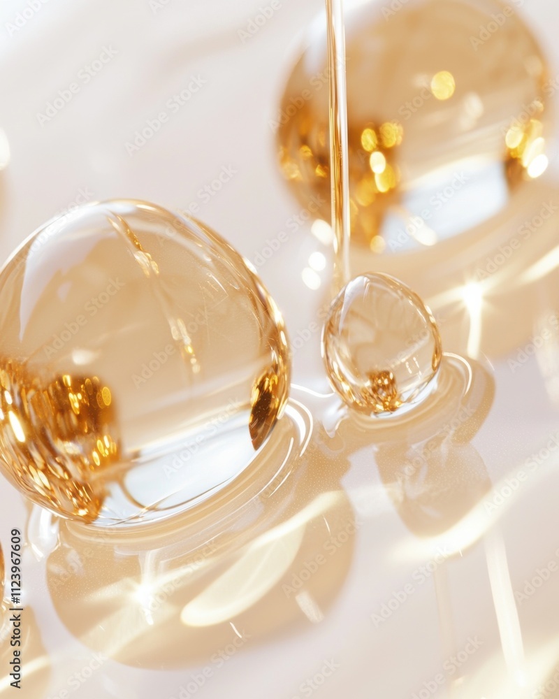 Poster macro shot of serum texture with visible molecules laboratory setting product clinical environment c