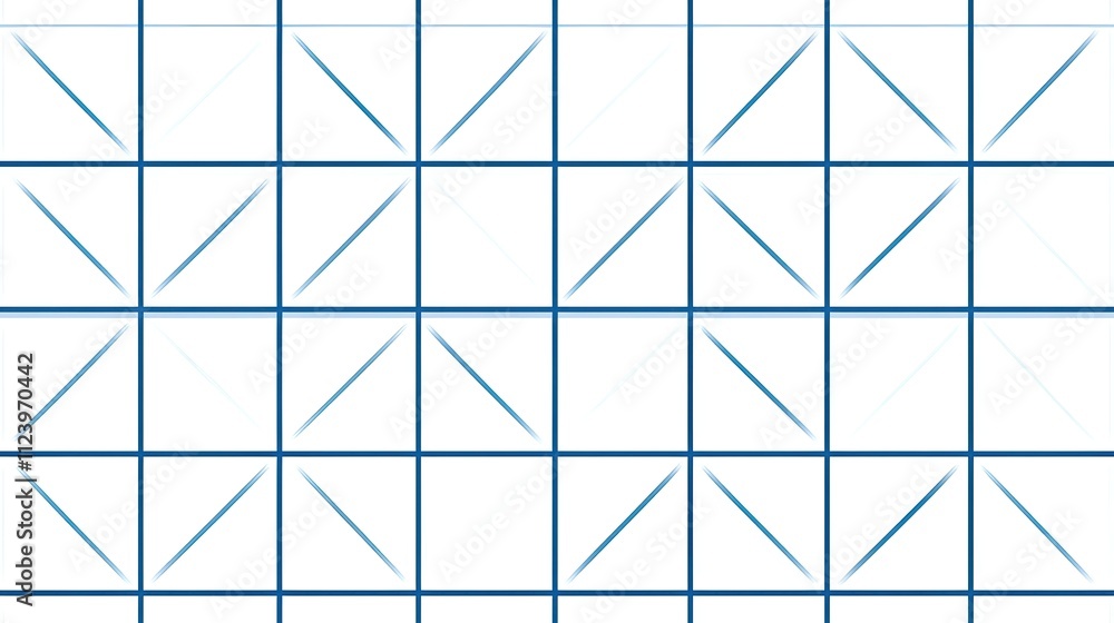 Poster geometric pattern of blue triangles on a white background in a modern abstract design for creative p