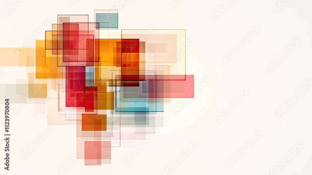 Aufkleber colorful overlapping geometric shapes with soft edges creating a modern abstract background design