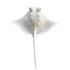 Freshwater polka dot stingray isolated on white background