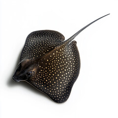 Freshwater polka dot stingray isolated on white background