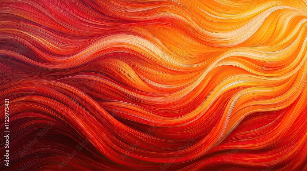 Poster vivid abstract swirling waves of fiery red and orange hues creating a dynamic flowing background tex