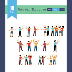 Fototapeta premium Friends Celebrating New Year