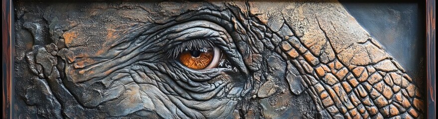 Elephants Eye And Wrinkled Skin Textured Art