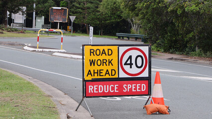 Road Works sign 40km