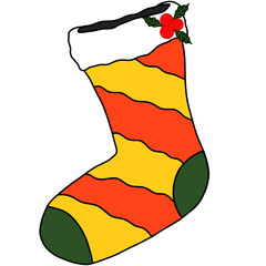 Christmas socks placed on a white background