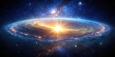 Obraz premium Dazzling galaxy with a brilliant burst of light, Galaxy, bright, light, stars, space, cosmos, astronomy