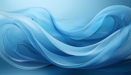 Fototapeta premium translucent, flowing wave of light blue against a paler blue background.