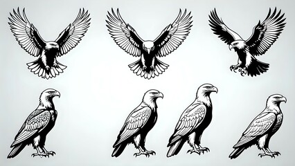 Obraz premium collection black and white of eagle 