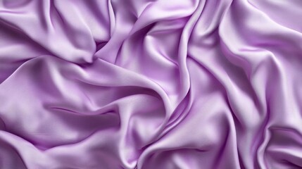 Obraz premium Draped Lavender Silk Fabric, Luxurious Texture, Elegant Flow, Soft Sheen, Smooth Surface, Rich Color, Textile Design, Fashion Apparel, Beautiful Details, Graceful Waves, Sumptuous Material