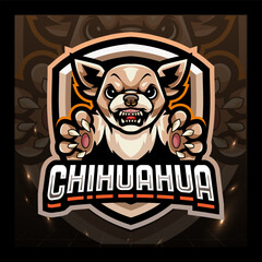 Chihuahua dog mascot esport logo  design