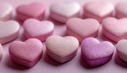 Sparkling Pink Hearts Valentine s Day Love Romance Glitter Decoration Festive Sweet Treats Romantic