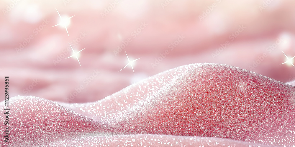 Fototapete pink pearly shimmering fabric with glowing sparkles creating a luxurious and elegant background