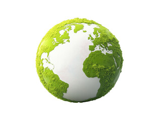 Obraz premium Green globe on black background, symbol of environmental conservation, sustainability and global interconnectedness