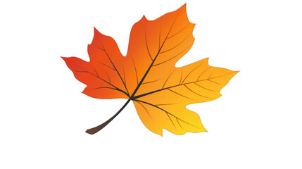 Fototapeta premium Vector logo of an orange leaf, simplistic style on white, high-res.