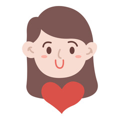 Obraz premium Cute Girl Celebrating Valentine's Day