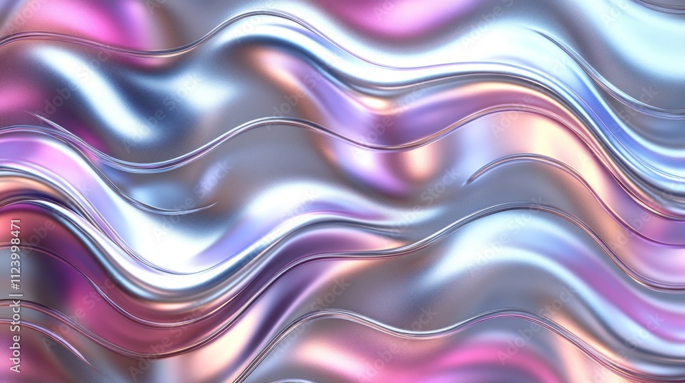 Poster abstract waves of pastel colors creating a fluid, dynamic texture.