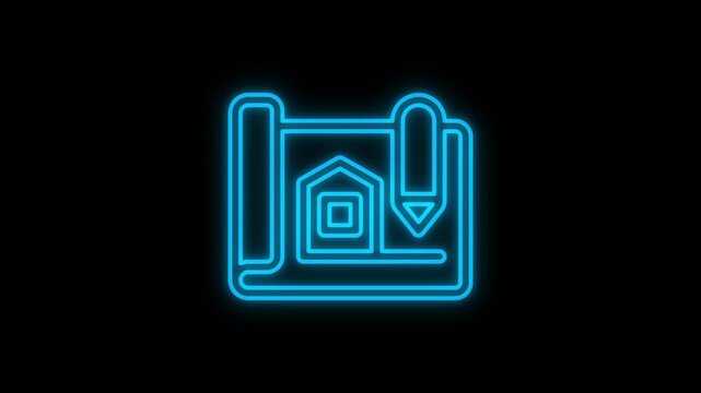 Glowing neon prototype sign animation on a black background.
