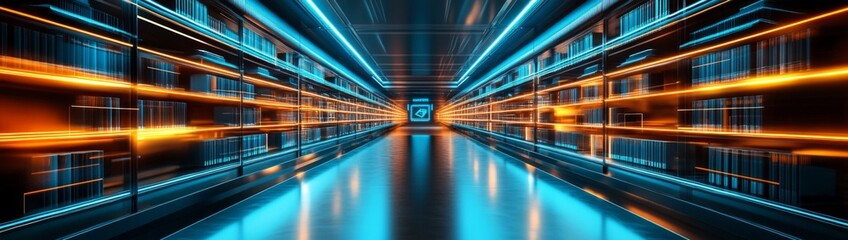 Obraz premium Innovative digital library featuring cutting-edge technology.