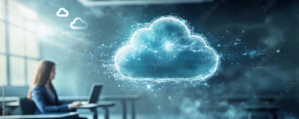 Poster exploring the impact of cloud computing on contemporary business practices.