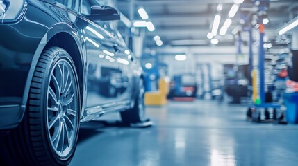 Contemporary equipment highlights in an automobile testing facility. 