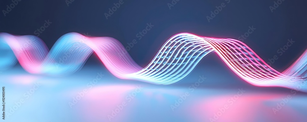 Aufkleber Abstract light waves in vibrant colors creating a dynamic visual effect.
