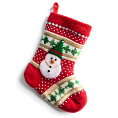 christmas sock isolated on white