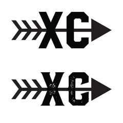 XC CROSS COUNTRY T shirt design vector 