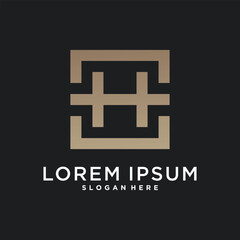 Obraz premium Letter logo design initial H for company or person. Creative square concept. Premium Vector